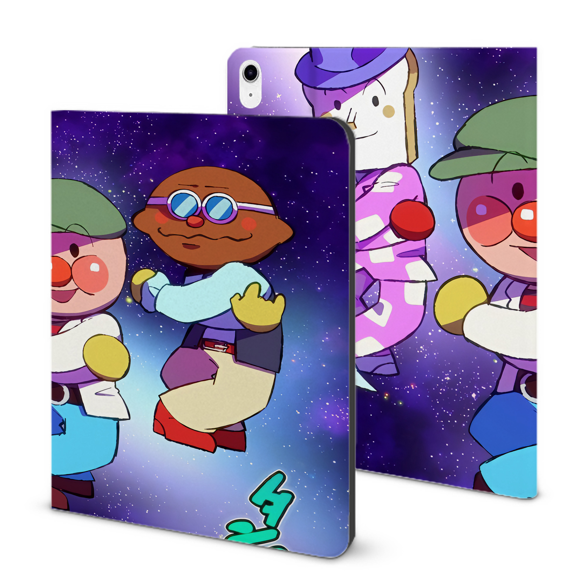 （画像用） アンパンマン Anpanman IPad ケース ブック型 PUレザー TPU 耐衝撃 軽量 薄型 ペン収納なし 全面保護 IPad 各モデル対応
